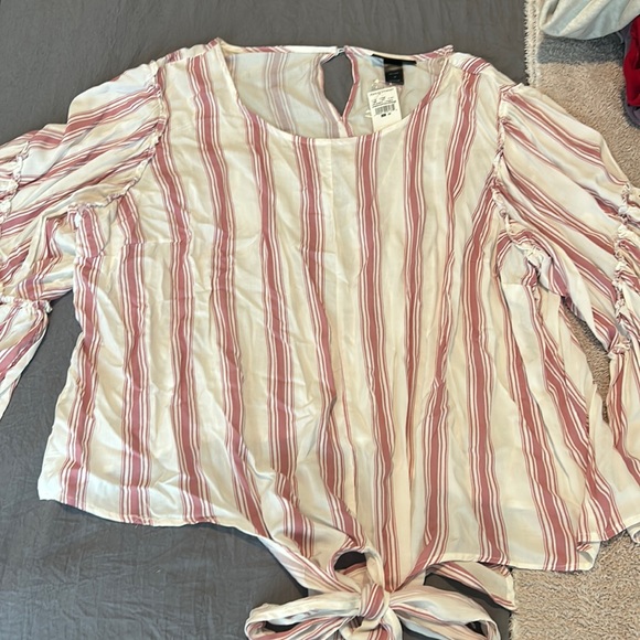 Pink and White Ashley Stewart Blouse Size 28 - Picture 1 of 2